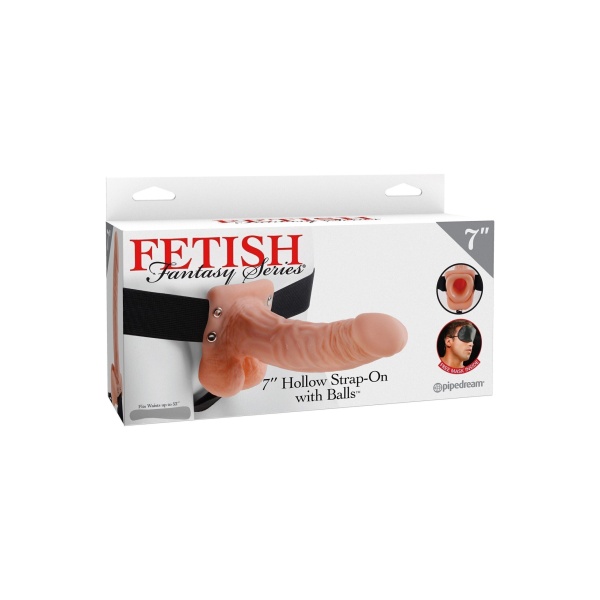 7 inch Hollow Strap-On con testicoli