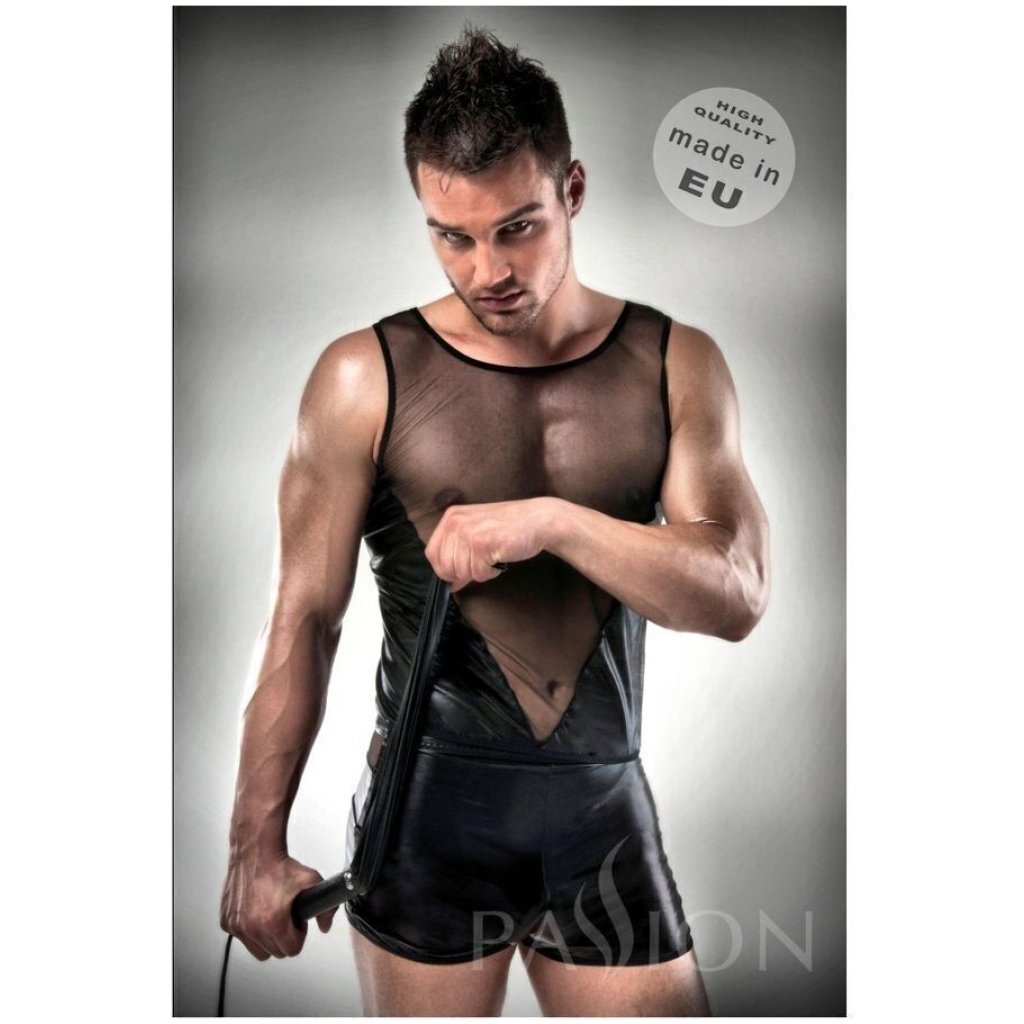 Set Body Canotta e Boxer ecopelle trasparente