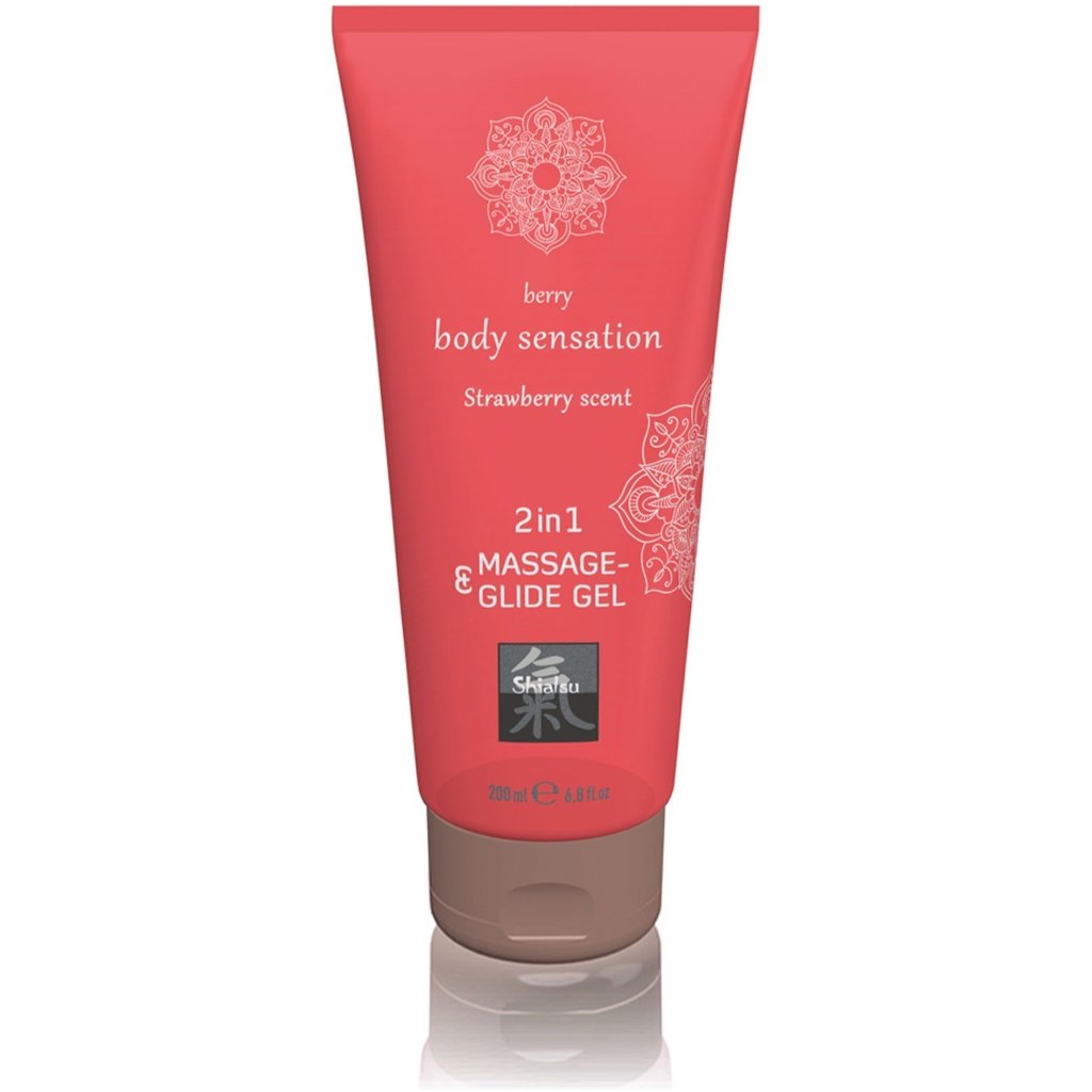 Gel fragola massaggio e Lubrificante 2 in 1